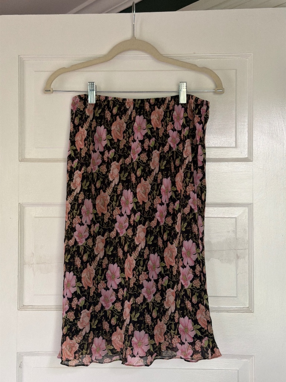 Vintage Floral Silk Skirt | 28” waist